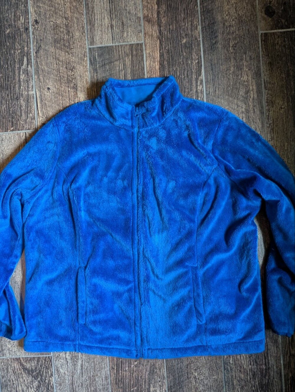 Made For Life Plush Blue Fleece Jacket Women's 1x